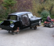Peinture du châssis finie, retour au garage pour le remontage